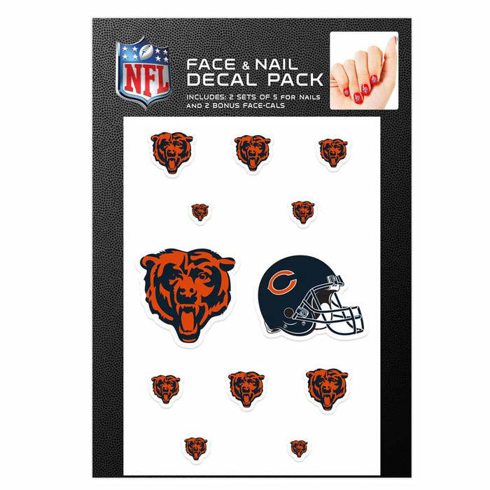 Chicago Bears Face and Nail Decals
