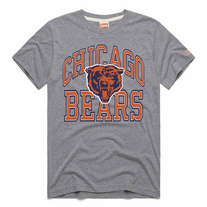Chicago Bears Homage Arch Bearhead Grey Short Sleeve T-Shirt