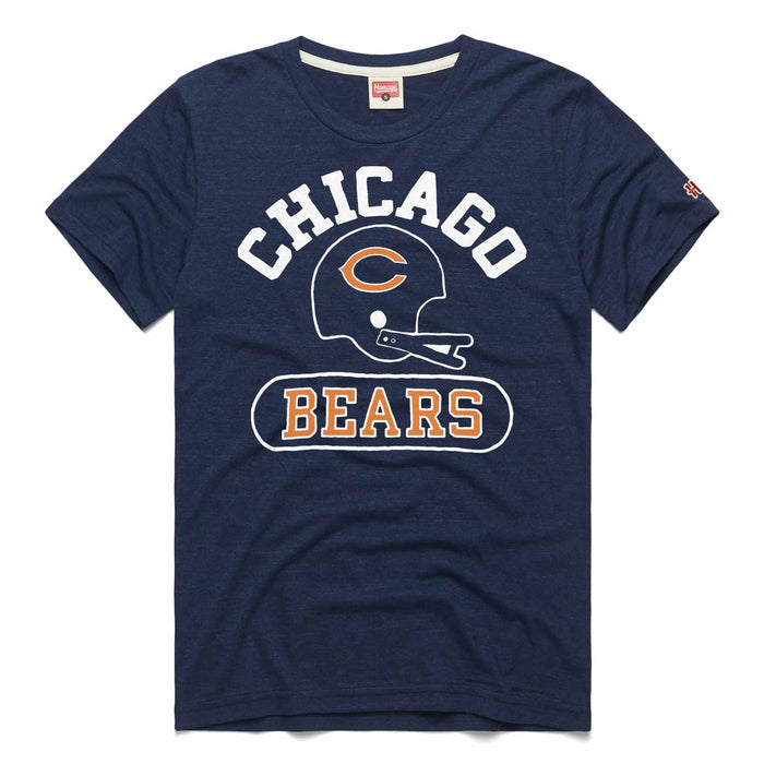 Chicago Bears Homage Navy Throwback Helmet Short Sleeve T-Shirt