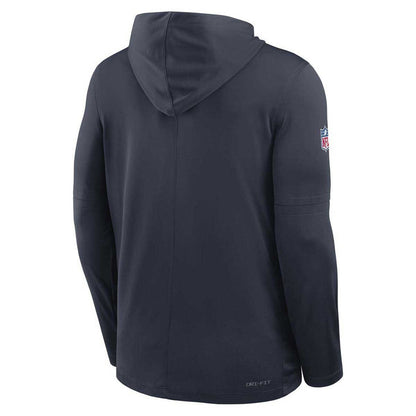 Chicago Bears Nike Lightweight Navy Sideline Hooded Top