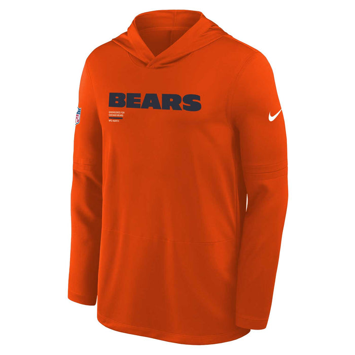 Chicago Bears Nike Lightweight Orange Sideline Hooded Top