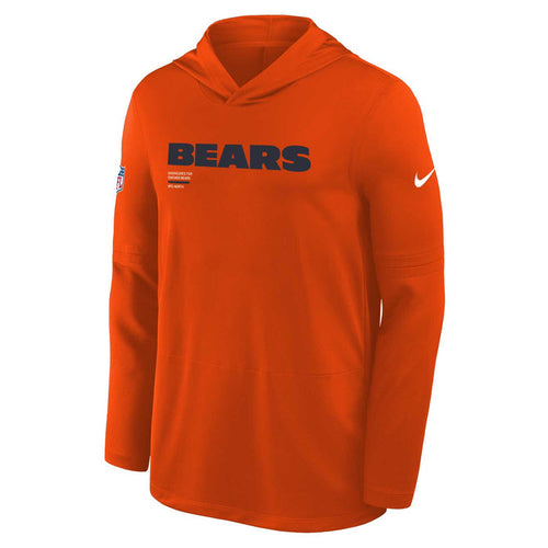 Chicago Bears Nike Lightweight Orange Sideline Hooded Top