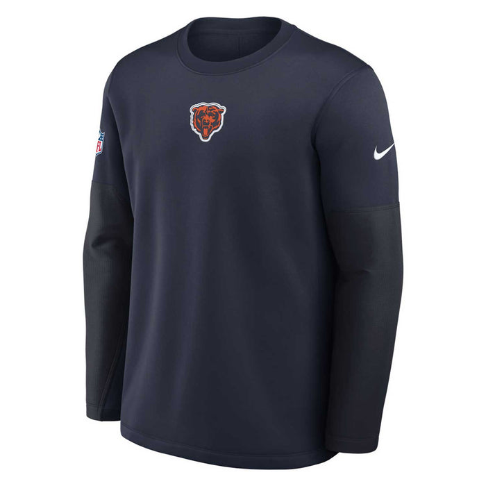 Chicago Bears Nike Midweight Navy Sideline Coach Crewneck Sweatshirt