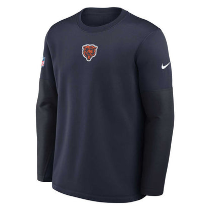 Chicago Bears Nike Midweight Navy Sideline Coach Crewneck Sweatshirt