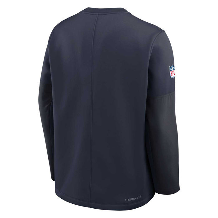 Chicago Bears Nike Midweight Navy Sideline Coach Crewneck Sweatshirt