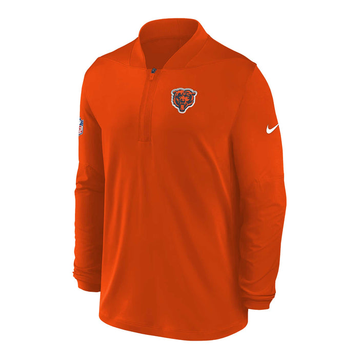 Chicago Bears Nike Midweight Orange Quarter Zip Sideline Pullover Jacket