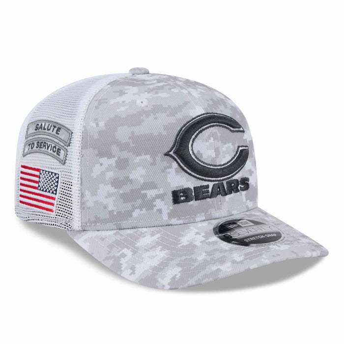 Chicago Bears New Era 2024 Salute To Service 9SEVENTY Stretch Snap Adjustable Cap