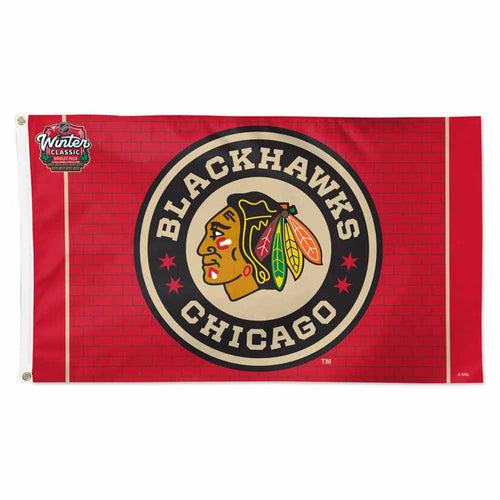 Chicago Blackhawks 2025 Winter Classic 3 x 5 Flag