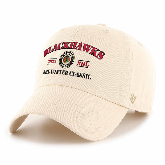 Chicago Blackhawks 2025 Winter Classic 47 Brand Khaki Cleanup Adjustable Cap