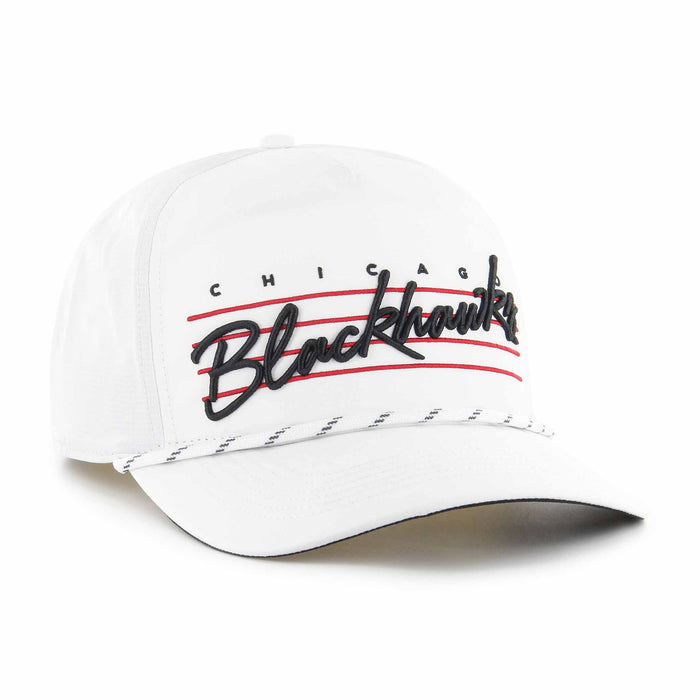 Chicago Blackhawks 47 Brand White Downburst BRRR Hitch Adjustable Cap