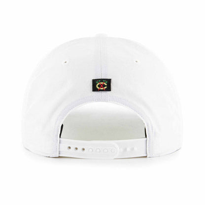 Chicago Blackhawks 47 Brand White Downburst BRRR Hitch Adjustable Cap