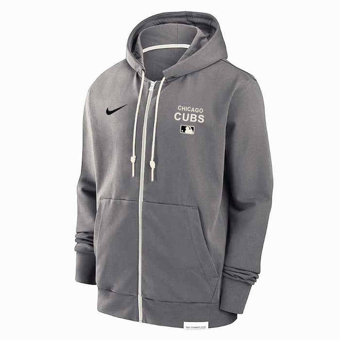 Chicago Cubs 2025 Nike Authentic Collection Full Zip Travel Hooded Sweatshirt