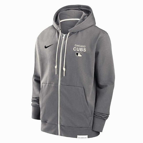 Chicago Cubs 2025 Nike Authentic Collection Full Zip Travel Hooded Sweatshirt