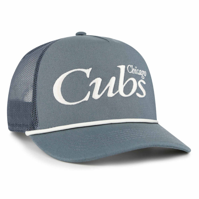 Chicago Cubs 47 Brand Foundation Script Rope Hitch Grey Snapback Adjustable Cap