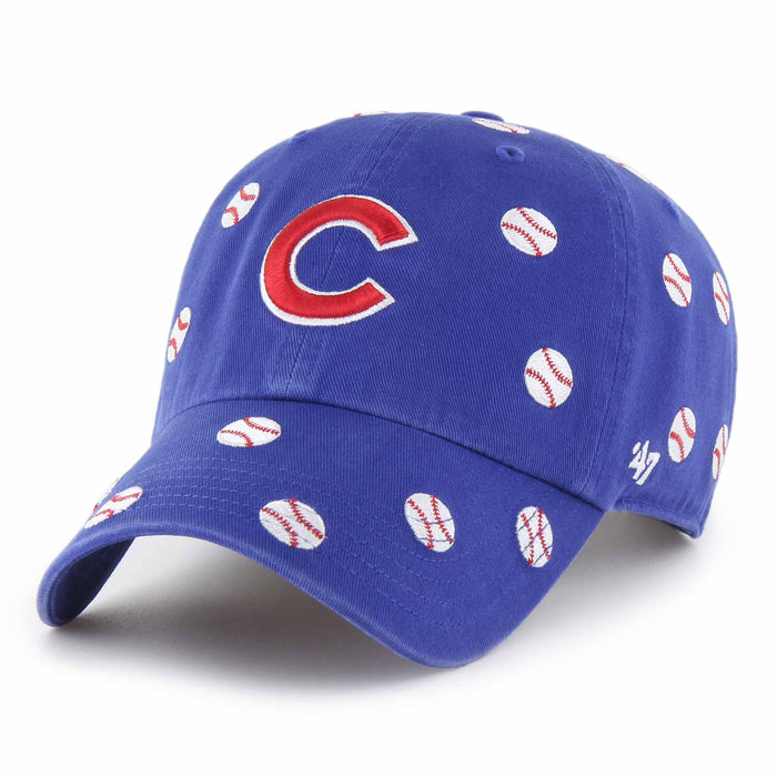 Chicago Cubs 47 Brand Women's C with Baseballs Cleanup Adjustable Cap
