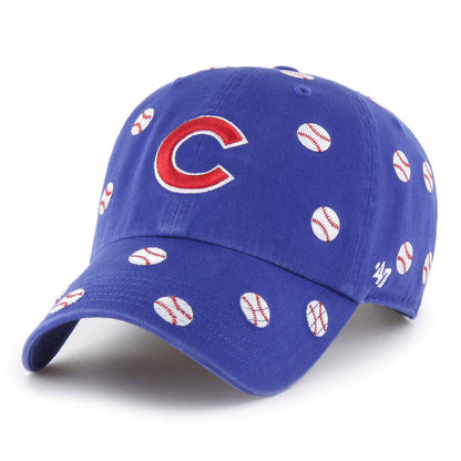 Chicago Cubs 47 Brand Women's C with Baseballs Cleanup Adjustable Cap