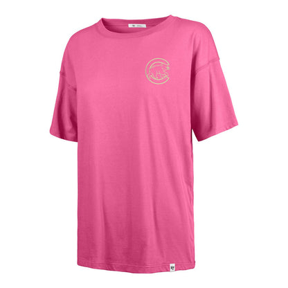 Chicago Cubs 47 Brand Women's High Spirits Pink Sadie T-Shirt
