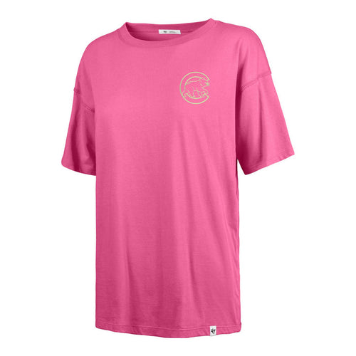Chicago Cubs 47 Brand Women's High Spirits Pink Sadie T-Shirt