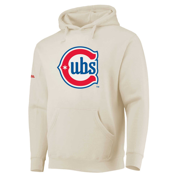 Chicago Cubs Blues Alternate 2 Logo Stitches Sand Hooded Sweatshirt