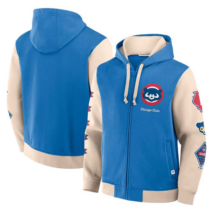 Chicago Cubs Fanatics Full Zip Fleece Hooded Sweatshirt