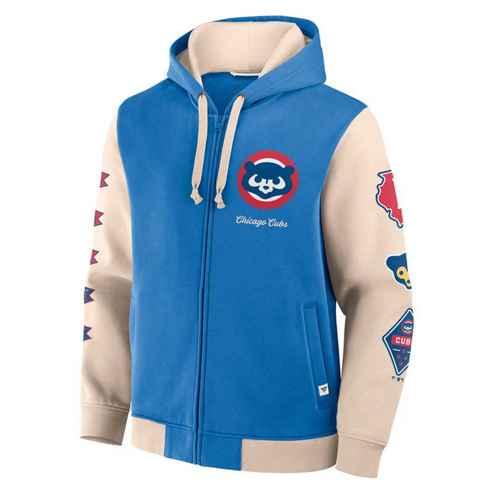 Chicago Cubs Fanatics Full Zip Fleece Hooded Sweatshirt
