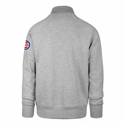 Chicago Cubs Grey Striker Bullseye Quarter Zip