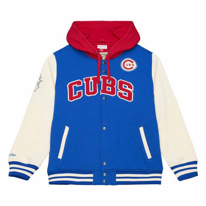 Chicago Cubs Mitchell & Ness Courtside Fleece Button Up Jacket