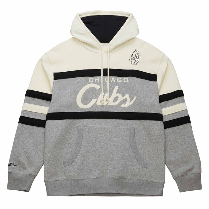 Chicago Cubs Mitchell & Ness Grey Tan Head Coach Hooded Sweatshirt