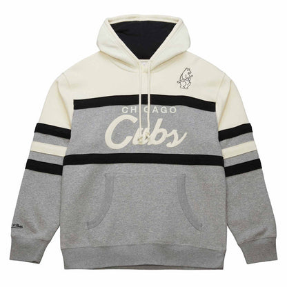 Chicago Cubs Mitchell & Ness Grey Tan Head Coach Hooded Sweatshirt