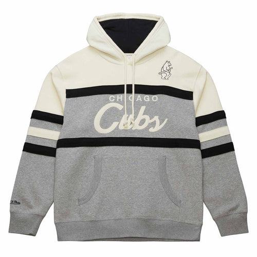 Chicago Cubs Mitchell & Ness Grey Tan Head Coach Hooded Sweatshirt