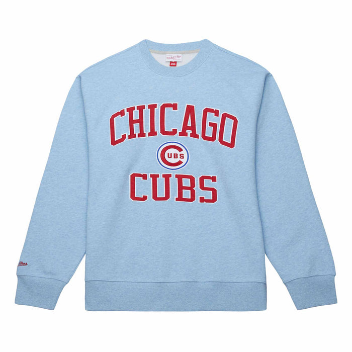 Chicago Cubs Mitchell & Ness Playoff Win Baby Blue Crewneck Sweatshirt