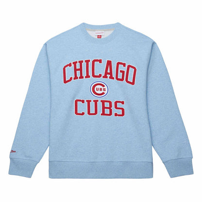 Chicago Cubs Mitchell & Ness Playoff Win Baby Blue Crewneck Sweatshirt