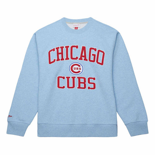 Chicago Cubs Mitchell & Ness Playoff Win Baby Blue Crewneck Sweatshirt