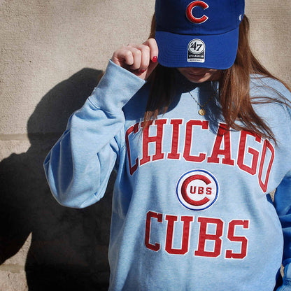 Chicago Cubs Mitchell & Ness Playoff Win Baby Blue Crewneck Sweatshirt