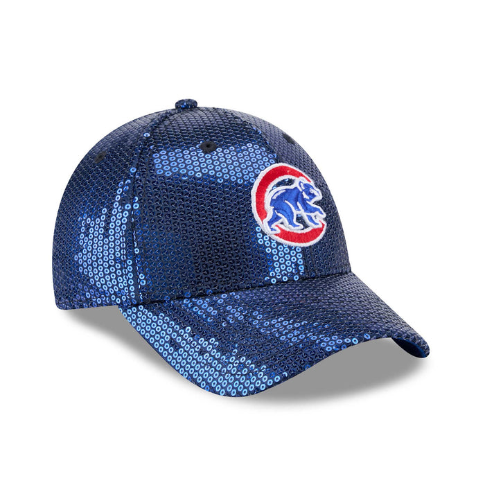 Chicago Cubs New Era Women's 9FORTY Walking Bear Sequin Adjustable Cap