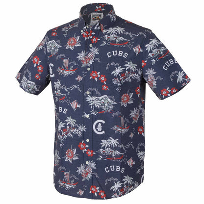 Chicago Cubs Reyn Spooner Navy Cooperstown Hawaiian Shirt