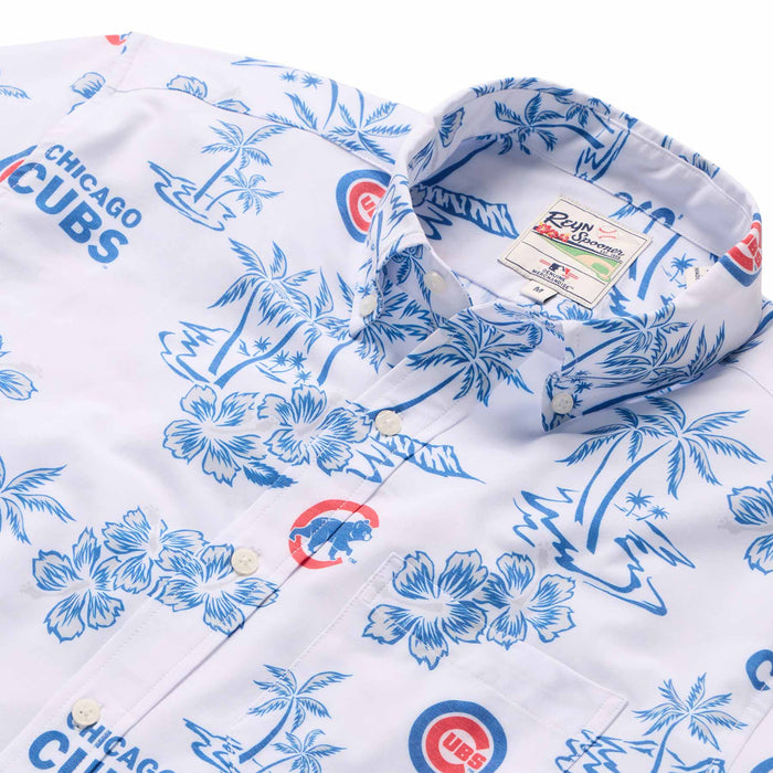 Chicago Cubs Reyn Spooner White Game Day Hawaiian Shirt