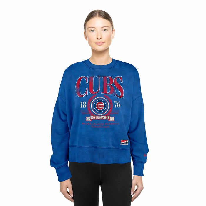 Chicago Cubs Women's New Era Established 1876 Crewneck Sweatshirt