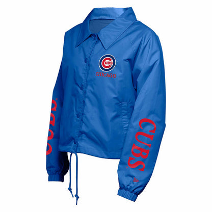 Chicago Cubs Women's New Era Royal Blue Button Up Wind Breaker