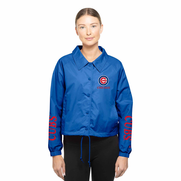 Chicago Cubs Women's New Era Royal Blue Button Up Wind Breaker