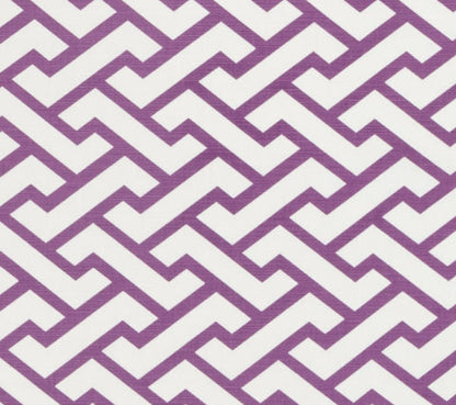 China Seas Fabric: Aga - Custom Purple on White Belgian Linen / Cotton