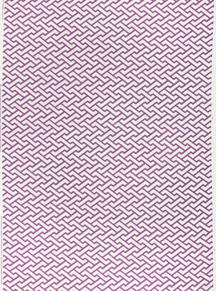 China Seas Fabric: Aga - Custom Purple on White Belgian Linen / Cotton