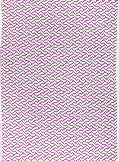China Seas Fabric: Aga - Custom Purple on White Belgian Linen / Cotton