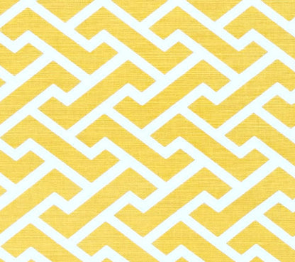 China Seas Fabric: Aga Reverse - Custom Taxicab Yellow on White Belgian Linen / Cotton