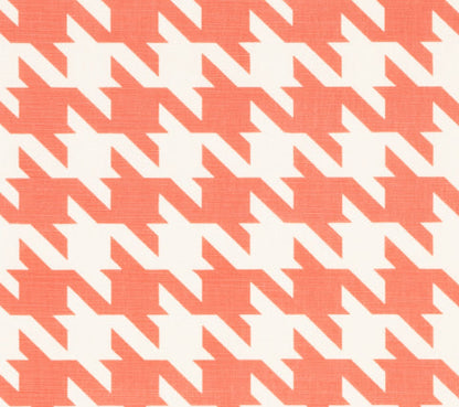 China Seas Fabric: Ames Houndstooth - Custom New Shrimp on Tinted Belgian Linen / Cotton