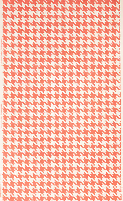 China Seas Fabric: Ames Houndstooth - Custom New Shrimp on Tinted Belgian Linen / Cotton