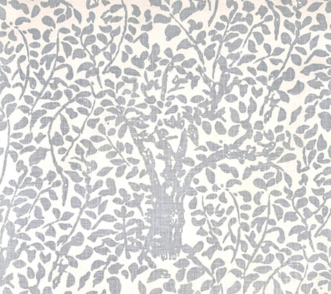 China Seas Fabric: Arbre de Matisse - Cadet Grey / Blue on Tinted 100% Linen