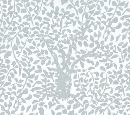 China Seas Fabric: Arbre de Matisse - Custom Cadet Blue on White 100% Linen