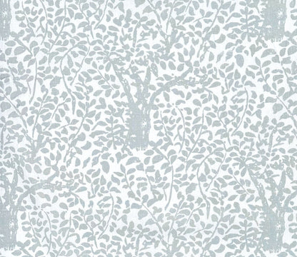 China Seas Fabric: Arbre de Matisse - Custom Cadet Blue on White 100% Linen