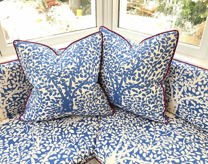 China Seas Fabric: Arbre de Matisse - Custom French Lilac on White 100% Linen